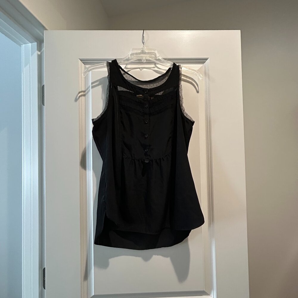Junior's Princess Vera Wang Black Sleeveless Blouse Size M Medium